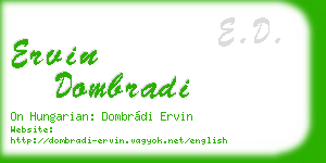 ervin dombradi business card